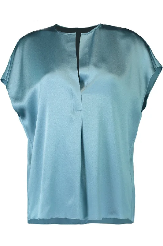 Cap Sleeve Half Placket Blouse