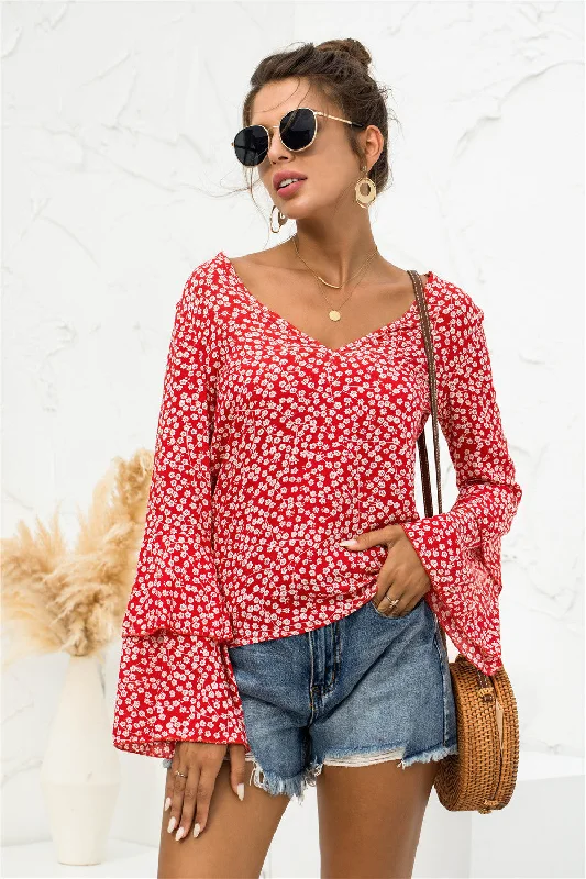 Julia Fashion - Floral Summer Long Sleeve T-Shirts