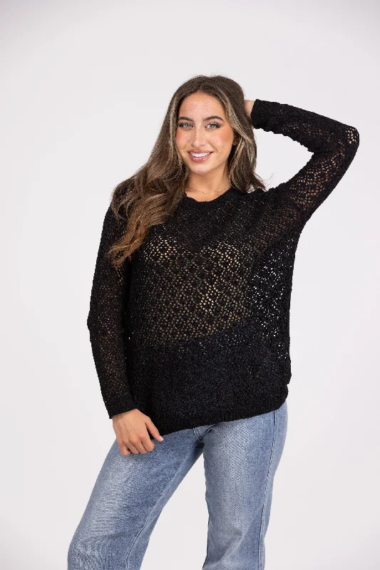 Floating in Empty Space Women's Sheer Diamond Sweater