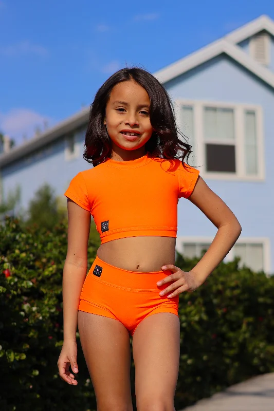 Timeless Crop Top - Neon Orange - Ready To Ship