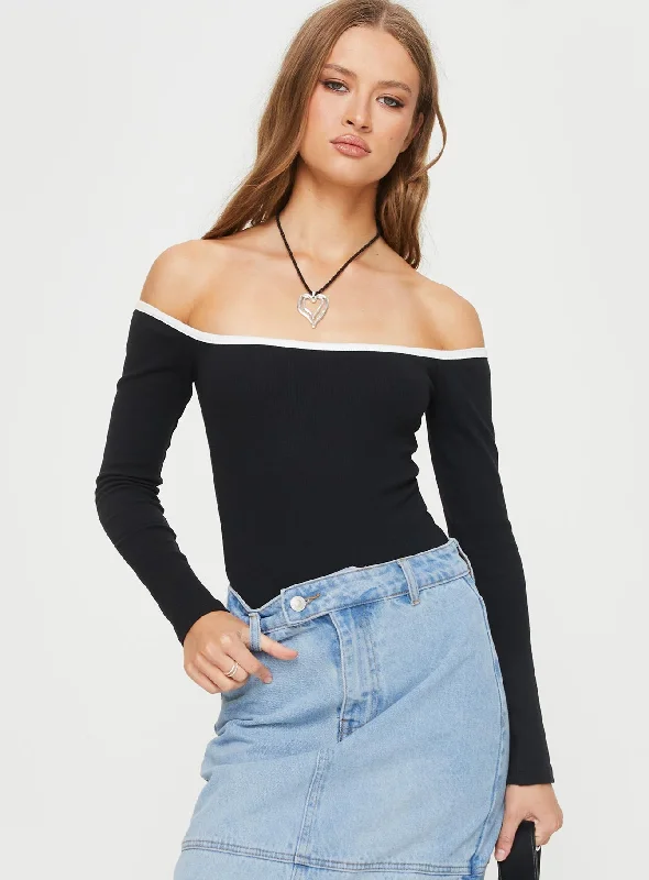 Jacinto Off The Shoulder Bodysuit Black