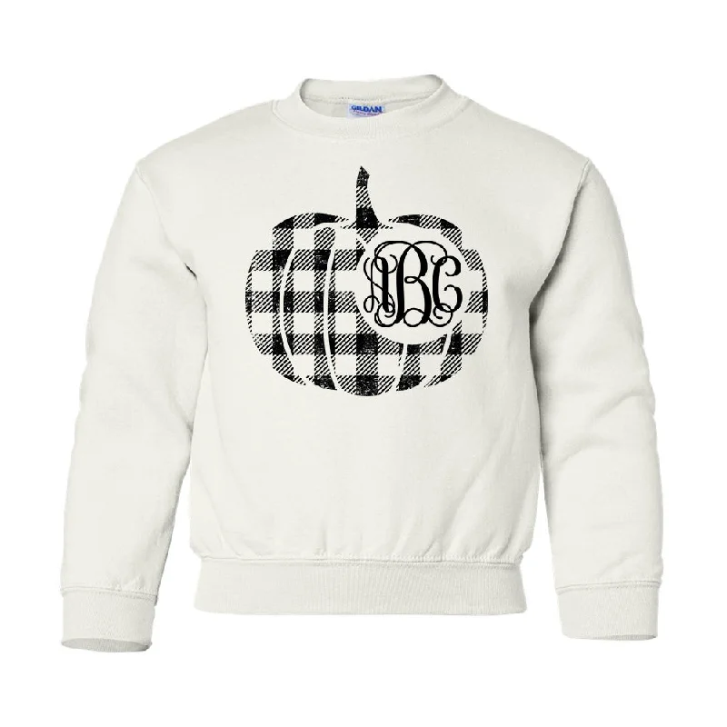 Kids Monogrammed 'Plaid Pumpkin' Crewneck Sweatshirt