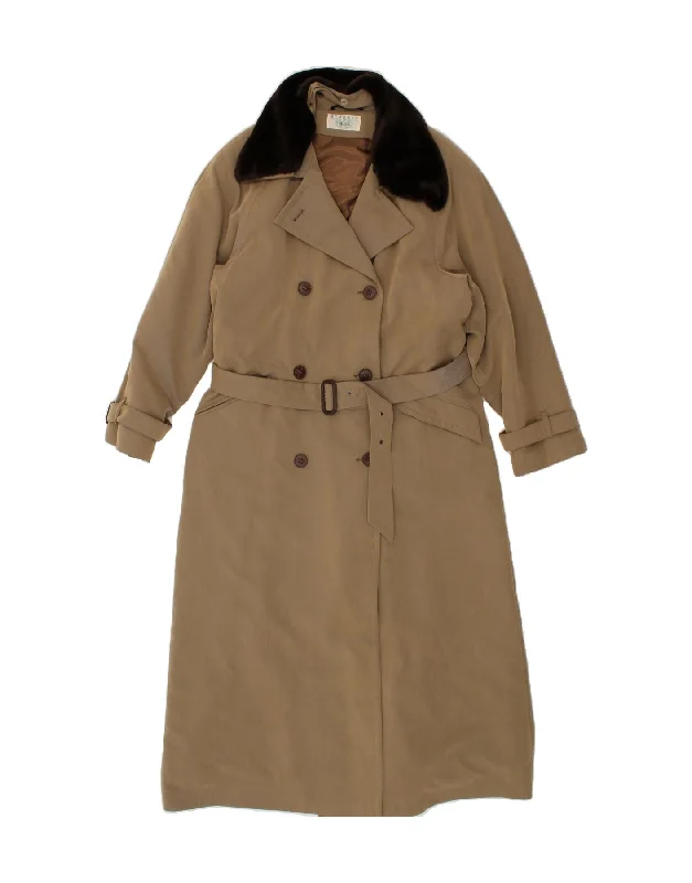 BLARNEY Womens Trench Coat UK 16 Large Beige Polyester