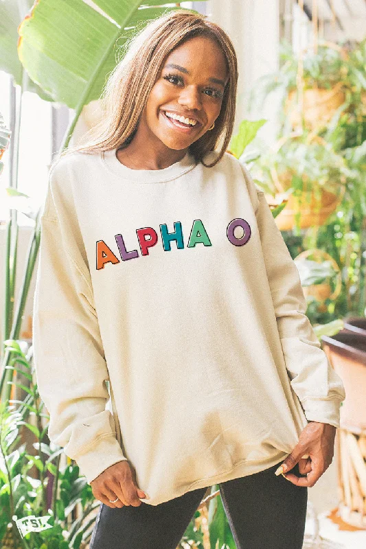 Alpha Omicron Pi Stencil Crewneck