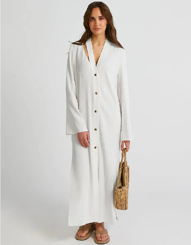 White Heavy Designer Heavy Fancy Maxi Dress