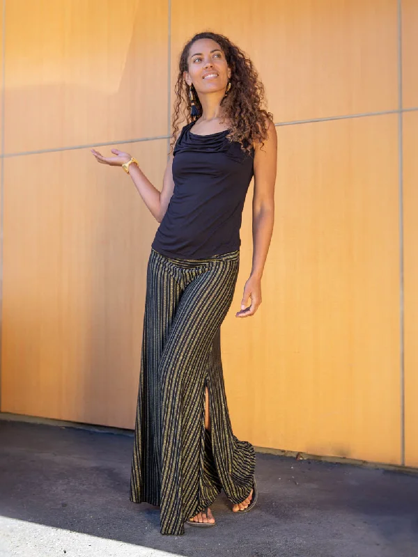 Gold Stripe Slit Pant