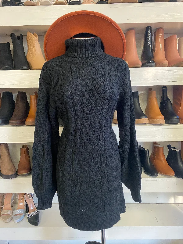 Knit Turtleneck Sweater Dress