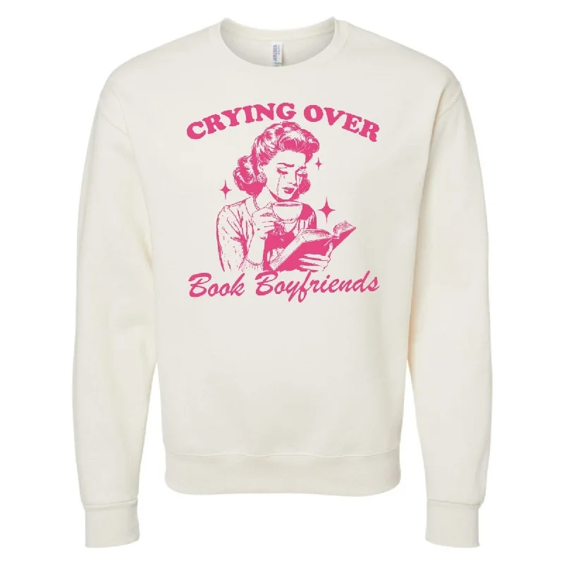 'Crying Over Book Boyfriends' Crewneck Sweatshirt