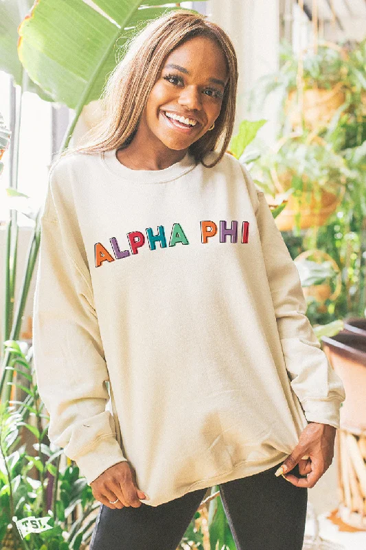 Alpha Phi Stencil Crewneck