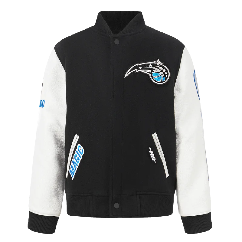 NBA ORLANDO MAGIC CLASSIC BIG BOYS WOOL VARSITY JACKET (BLACK/WHITE)