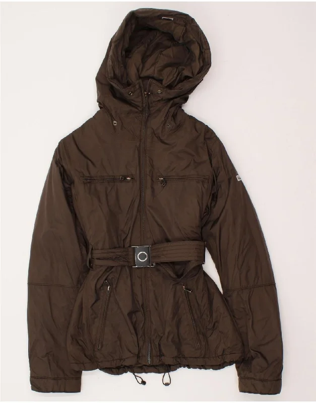 NAPAPIJRI Womens Hooded Windbreaker Jacket UK 10 Small Brown Polyester