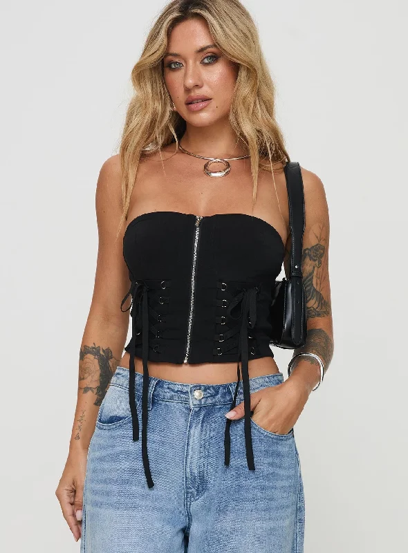 Pinkman Strapless Top Black