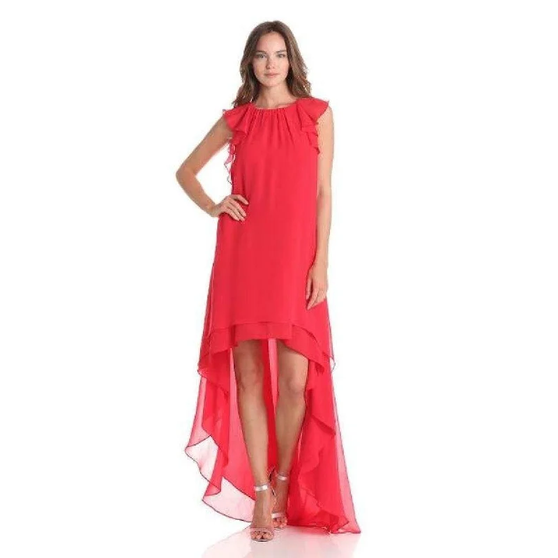 Fais Long Halter Dress With High Low Hem