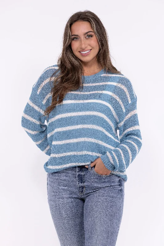 Dreaming of Love Women's Horizontal Contrasting Stripe Sweater