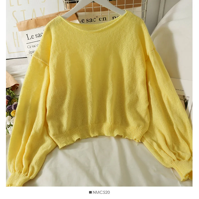 Slim low neck Pullover long sleeve top women's new solid color versatile curled sweater  2022