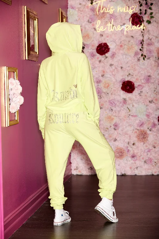 OG Kandi Kouture Zip Up Jacket - Chartreuse With Rhinestone Logo - Child Sizes - Ready To Ship - Sale