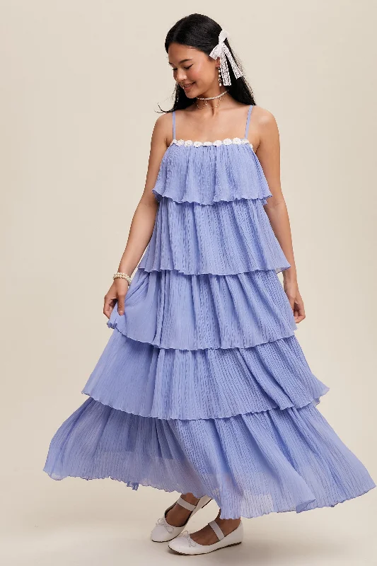 Periwinkle Ruffle Tiered Maxi Dress