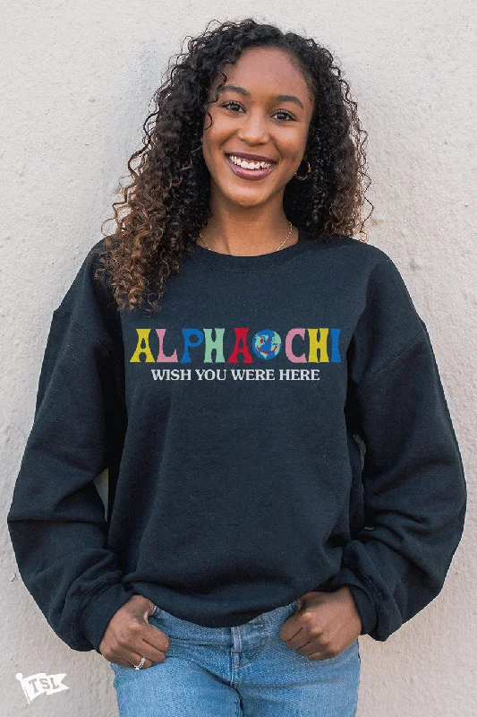 Alpha Chi Omega Wish You Were Here Crewneck