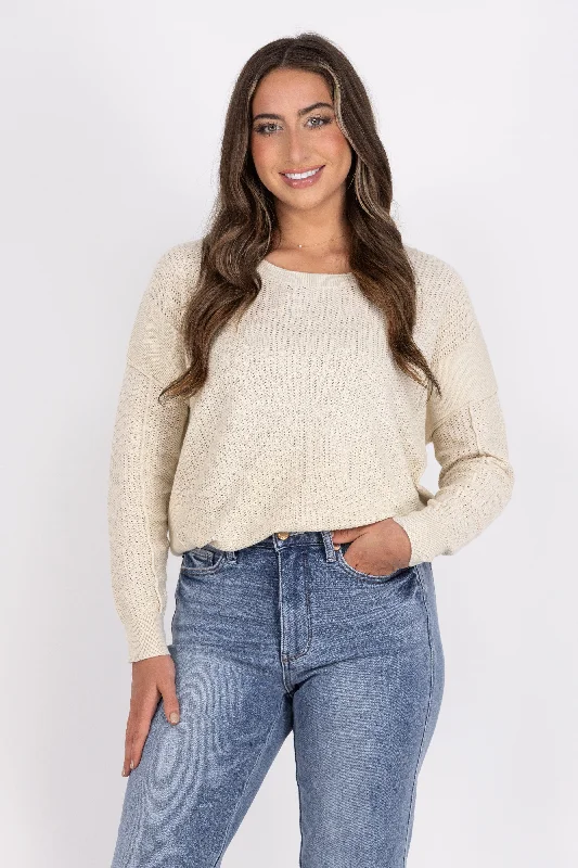 Look This Way Women's Round Neckline Relaxed Fit Sweater