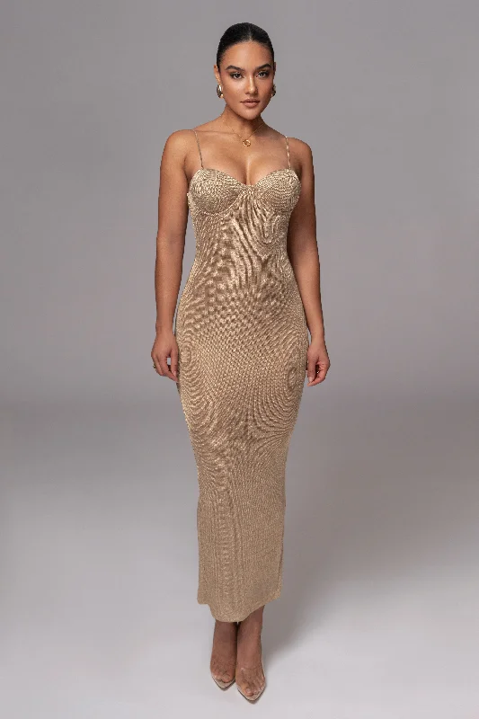 Gold Twilight Elegance Maxi Dress