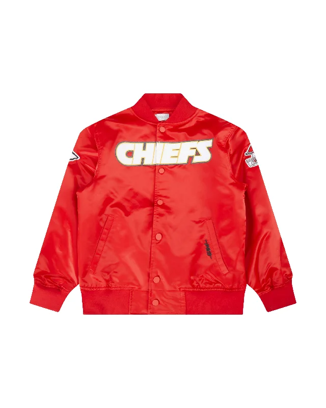 NFL KANSAS CITY CHIEFS CLASSIC BIG BOYS SATIN JACKET (RED)