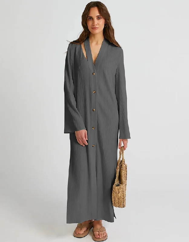 Grey Heavy Designer Heavy Fancy Maxi Dress